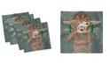 Ambesonne Llama Set of 4 Napkins, 12" x 12"